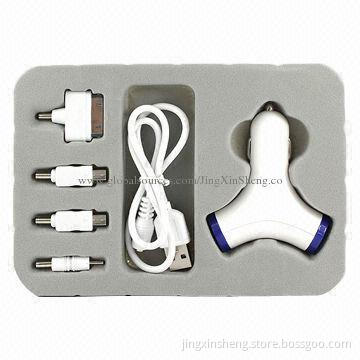 4-in-1 Car Charger Kit, Handsfree, CE, Used for iPhone 5 Series